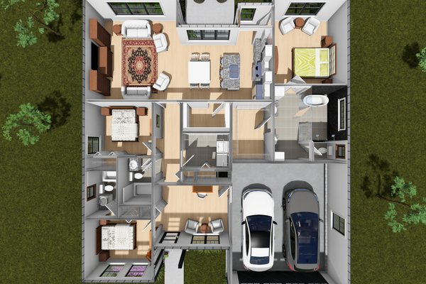 Dream House Plan - Floor Plan - Main Floor 1 for Modern House Plan #513-2490 - 3 bed, 3 bath