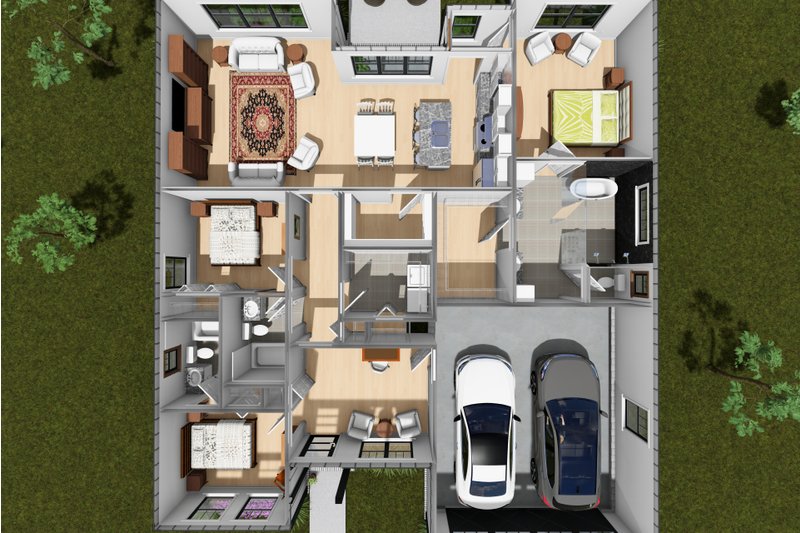 Dream House Plan - Floor Plan - Main Floor 1 for Modern House Plan #513-2490 - 3 bed, 3 bath