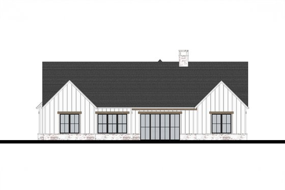 Exterior - Rear Elevation for Farmhouse House Plan #1103-5 - 4 bed, 3 bath