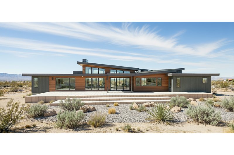 Architectural House Design - Exterior - Rear Elevation for Contemporary House Plan #892-9 - 3 bed, 2.5 bath