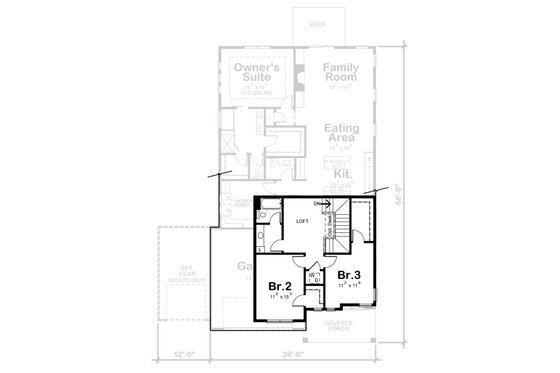 Floor Plan - Upper Floor for Craftsman House Plan #20-2359 - 3 bed, 3 bath