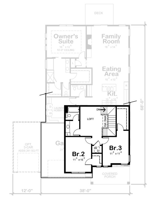 Architectural House Design - Craftsman Floor Plan - Upper Floor Plan #20-2359