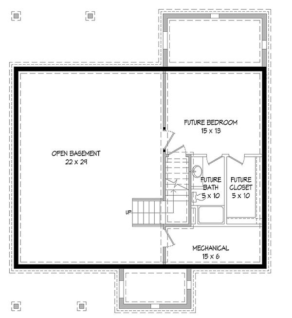 Home Plan - Country Floor Plan - Lower Floor Plan #932-12