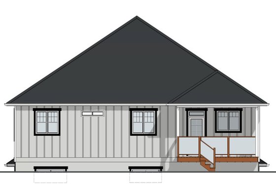 Exterior - Rear Elevation for Farmhouse House Plan #126-252 - 5 bed, 3 bath
