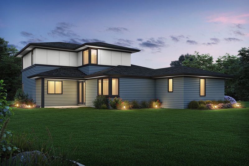 House Blueprint - Exterior - Rear Elevation for Contemporary House Plan #48-1109 - 4 bed, 3.5 bath