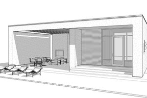 Exterior - Front Elevation 3 for Contemporary House Plan #1114-108, 1 bath