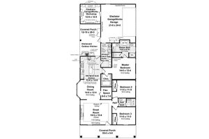 Floor Plan - Main Floor for Southern House Plan #21-229 - 3 bed, 2 bath