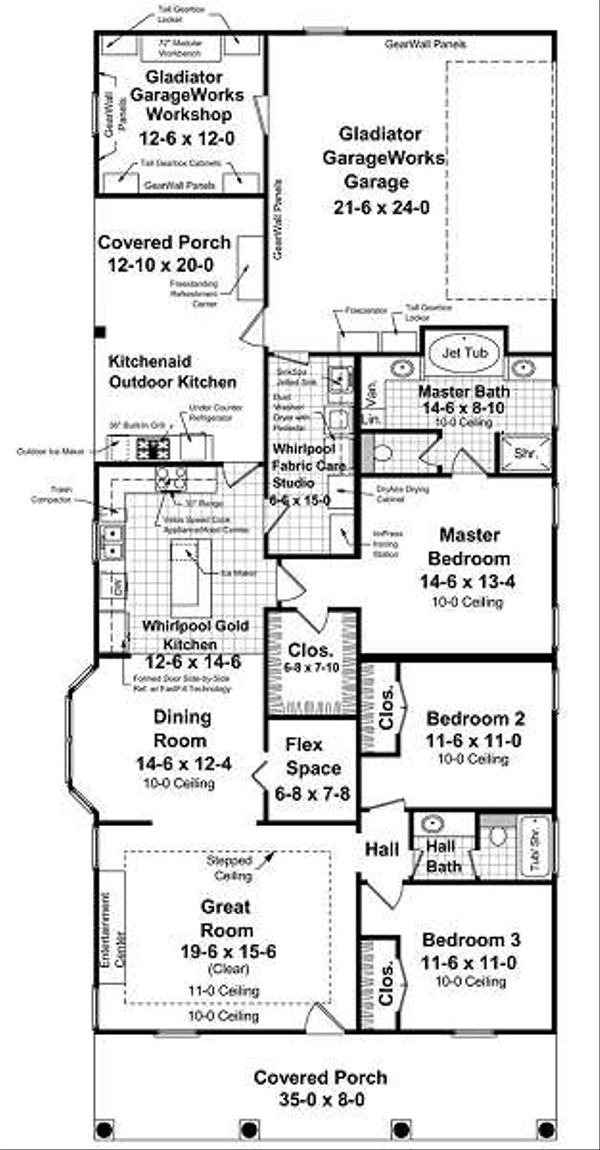 Architectural House Design - Southern Floor Plan - Main Floor Plan #21-229