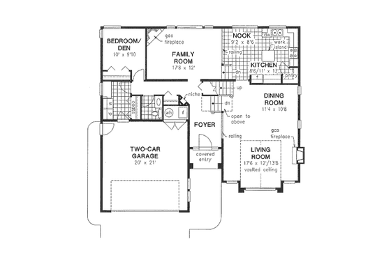 Floor Plan - Main Floor for European House Plan #18-9530 - 4 bed, 2.5 bath