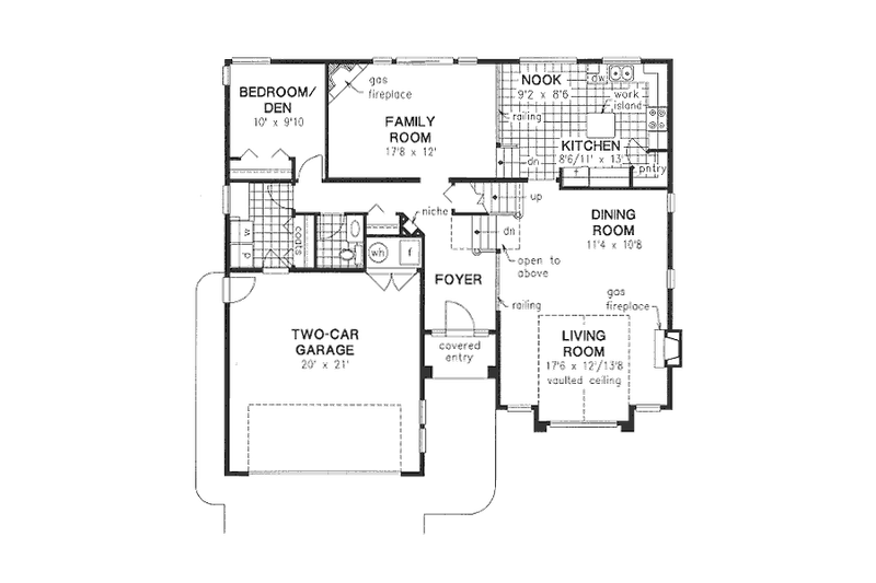 House Design - Floor Plan - Main Floor for European House Plan #18-9530 - 4 bed, 2.5 bath