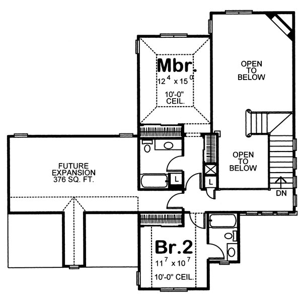 Home Plan - European Floor Plan - Upper Floor Plan #20-1403