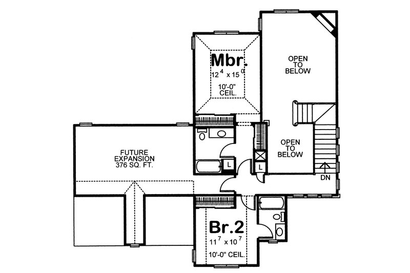 Home Plan - Floor Plan - Upper Floor for European House Plan #20-1403 - 3 bed, 3 bath
