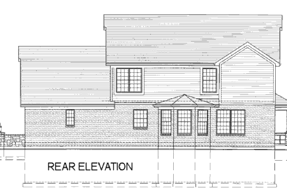 Exterior - Rear Elevation for Craftsman House Plan #46-442 - 4 bed, 2.5 bath