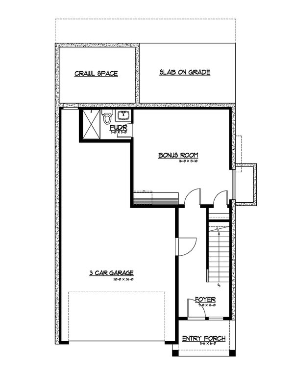 House Plan Design - Craftsman Floor Plan - Lower Floor Plan #569-97