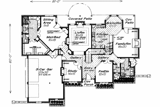 Floor Plan - Main Floor for European House Plan #310-167 - 5 bed, 3.5 bath