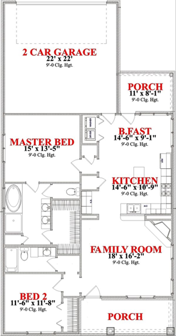 Bungalow Floor Plan - Main Floor Plan #63-249