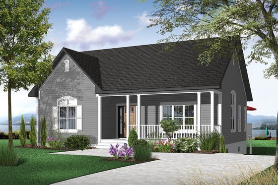 Exterior - Front Elevation 4 for Country House Plan #23-2413 - 2 bed, 1 bath