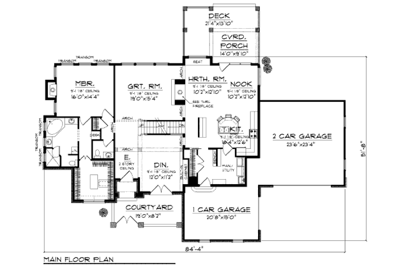 Dream House Plan - Floor Plan - Main Floor for European House Plan #70-997 - 4 bed, 3.5 bath