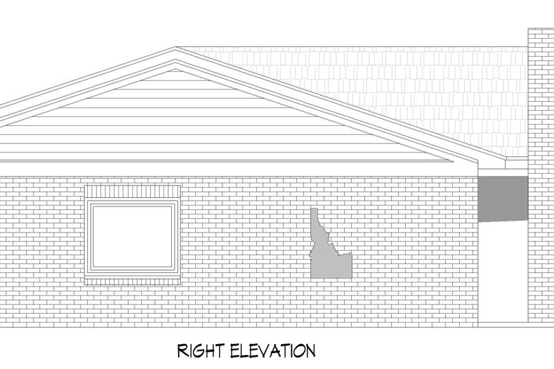 Architectural House Design - Exterior - Other Elevation 1 for Southern House Plan #932-1392 - 1 bed, 1 bath