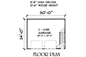 Floor Plan - Main Floor for Traditional House Plan #75-196 - 1 bed, 1 bath