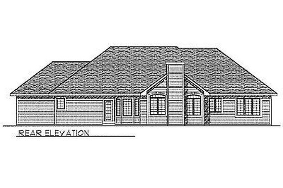 Exterior - Rear Elevation for Traditional House Plan #70-282 - 3 bed, 2.5 bath