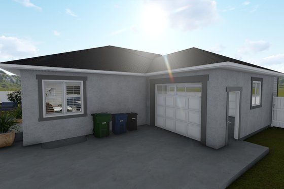 Exterior - Rear Elevation 1 for Ranch House Plan #1060-39 - 3 bed, 2 bath