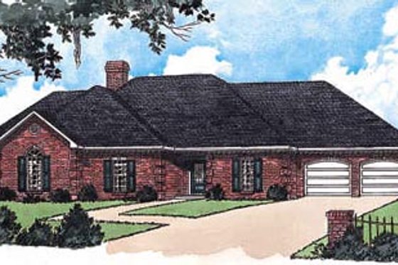 Exterior - Front Elevation for European House Plan #16-143 - 3 bed, 2 bath