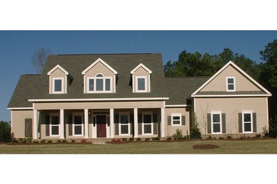 Exterior - Front Elevation for Country House Plan #63-208 - 4 bed, 3 bath
