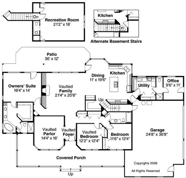 House Plan Design - Ranch Floor Plan - Main Floor Plan #124-391