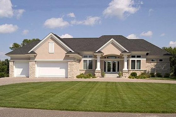 Exterior - Front Elevation for European House Plan #51-216 - 3 bed, 3.5 bath