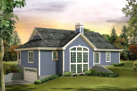 Exterior - Rear Elevation for Country House Plan #57-692 - 3 bed, 2 bath