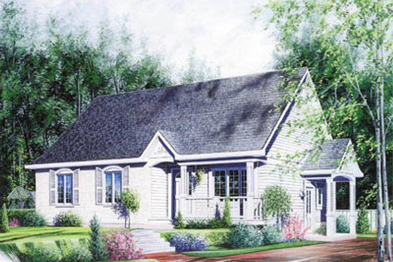 House Blueprint - Cottage Exterior - Front Elevation Plan #23-104