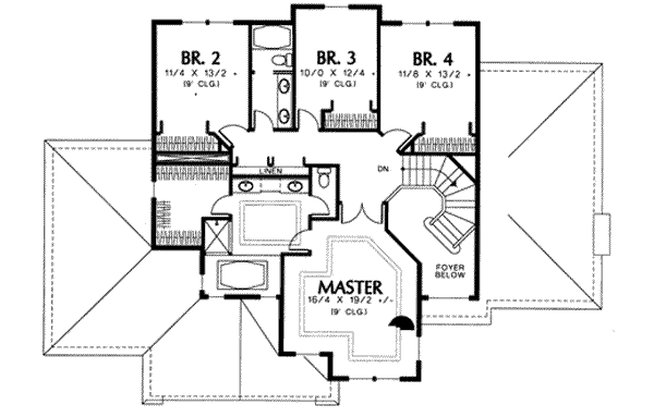 House Plan Design - Traditional Floor Plan - Upper Floor Plan #48-228