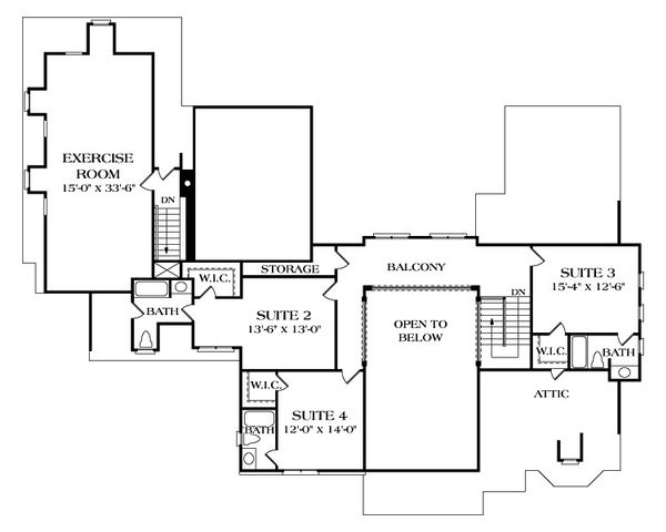 Architectural House Design - European Floor Plan - Upper Floor Plan #453-21