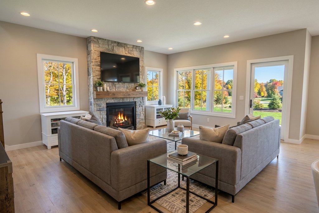 Interior - Family Room for Farmhouse House Plan #51-1522 - 3 bed, 3.5 bath