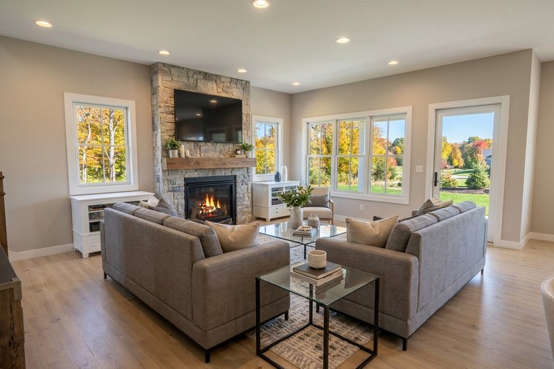 Home Plan - Interior - Family Room for Farmhouse House Plan #51-1522 - 3 bed, 3.5 bath