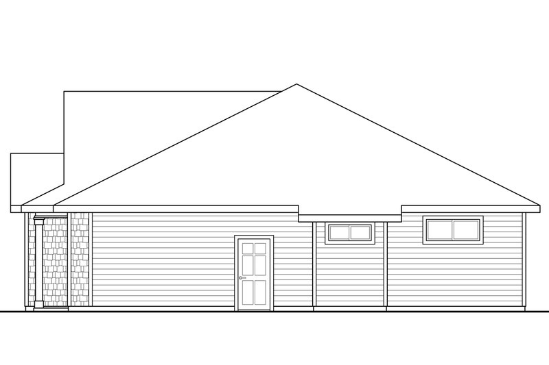 House Blueprint - Exterior - Other Elevation 1 for Ranch House Plan #124-1026 - 3 bed, 2 bath
