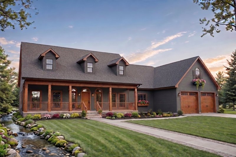 House Blueprint - Exterior - Front Elevation 2 for Farmhouse House Plan #21-649 - 3 bed, 2.5 bath
