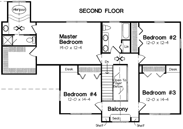 Country Floor Plan - Upper Floor Plan #312-471