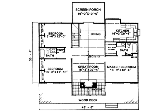 Floor Plan - Main Floor for Ranch House Plan #10-225 - 3 bed, 2 bath