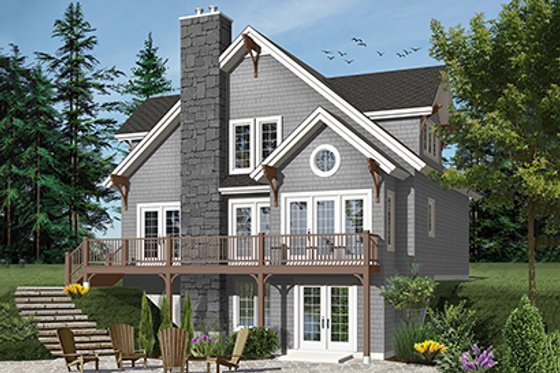 Exterior - Front Elevation 3 for European House Plan #23-2513 - 3 bed, 2 bath