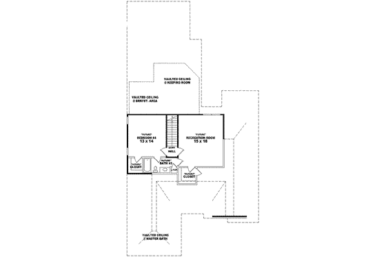 Floor Plan - Upper Floor for Traditional House Plan #81-592 - 4 bed, 3 bath