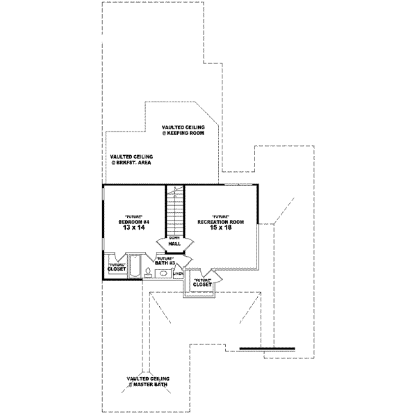 Floor Plan - Upper Floor for Traditional House Plan #81-592 - 4 bed, 3 bath