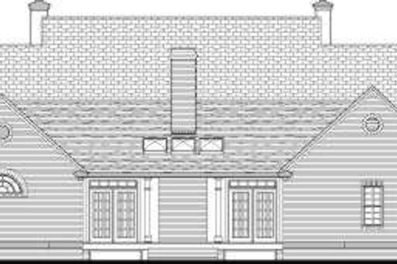 Exterior - Rear Elevation for Southern House Plan #406-261 - 3 bed, 2.5 bath
