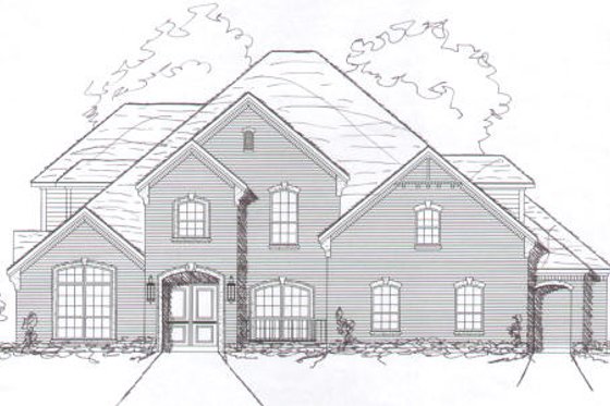 Exterior - Front Elevation for European House Plan #141-278 - 4 bed, 3 bath