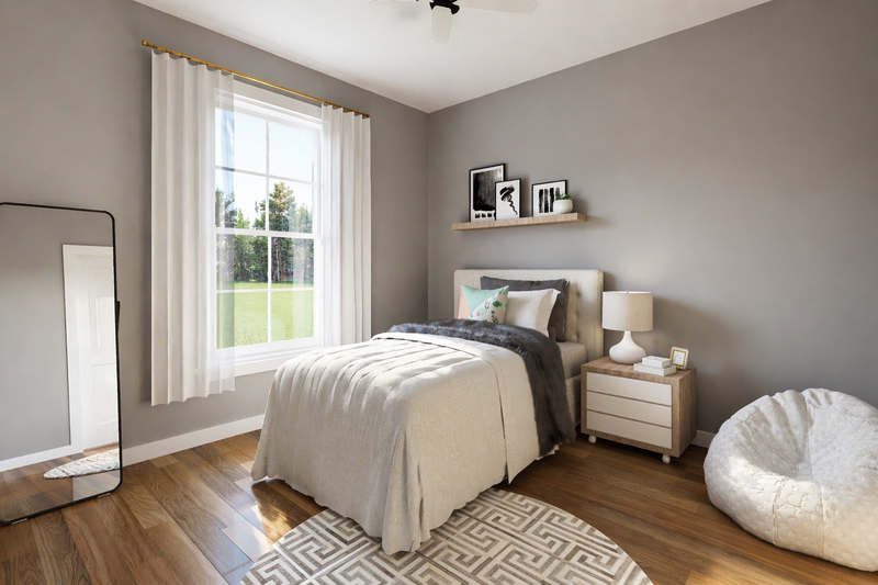 House Blueprint - Interior - Bedroom for Traditional House Plan #44-245 - 2 bed, 2 bath