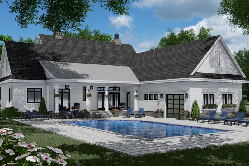 Dream House Plan - Exterior - Rear Elevation for Farmhouse House Plan #51-1150 - 3 bed, 3.5 bath