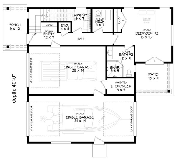 Contemporary Floor Plan - Main Floor Plan #932-1225