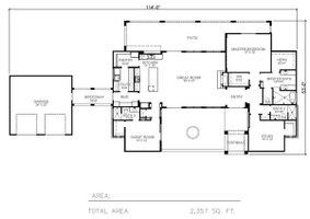 Floor Plan - Main Floor for Adobe / Southwestern House Plan #140-191 - 3 bed, 3 bath