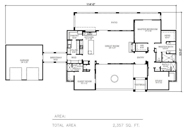 Adobe / Southwestern Floor Plan - Main Floor Plan #140-191